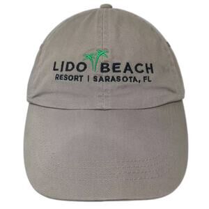 Anvil Lido Beach Resort Sarasota FL Baseball Cap Beige Slideback Hat One Size